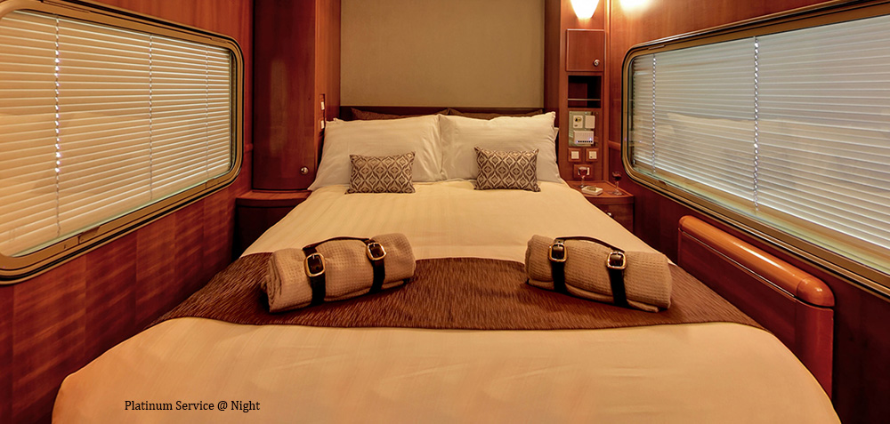 Enjoy the comfort of a double bed @ night on the Indian Pacific